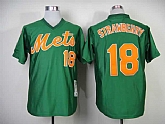 New York Mets #18 Strawberry 1985 Mitchell And Ness Throwback Green Pullover Stitched MLB Jersey Sanguo,baseball caps,new era cap wholesale,wholesale hats